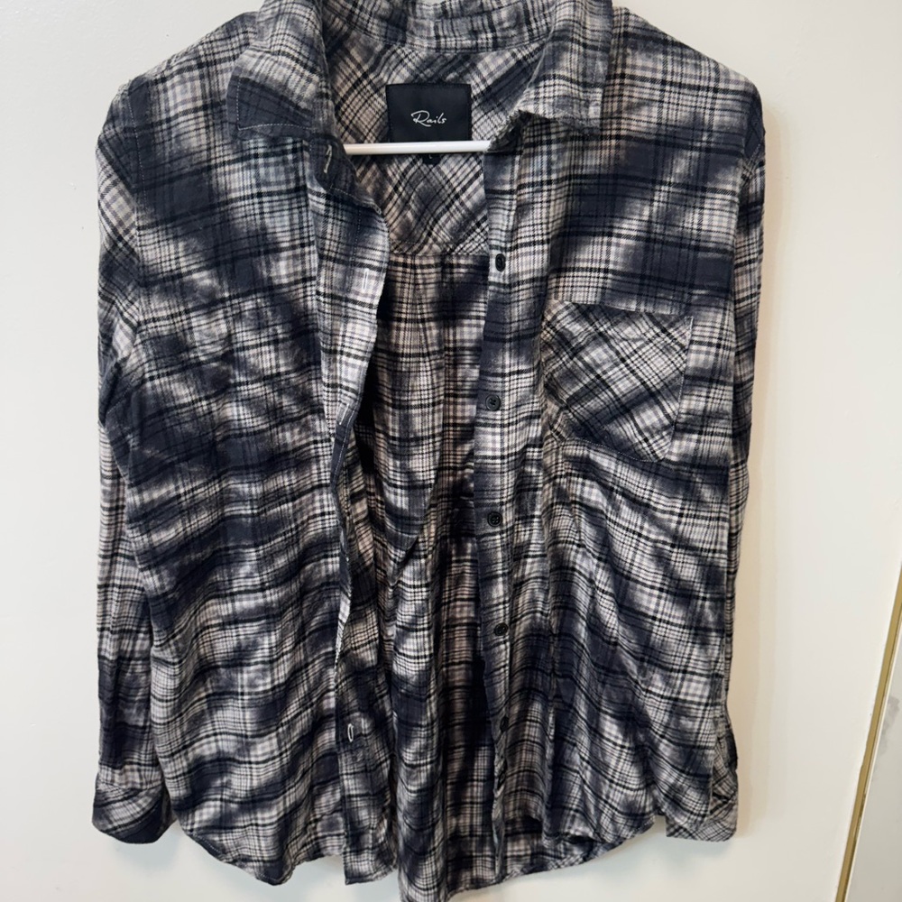 Rails Black and White Casual Button Down Shirt